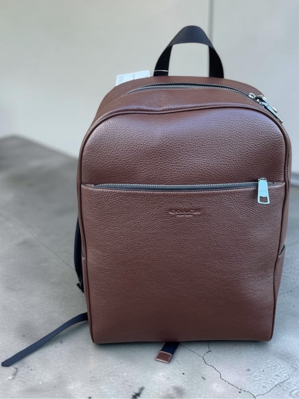 New With Tags Authentic Coach Brown Leather Backpack